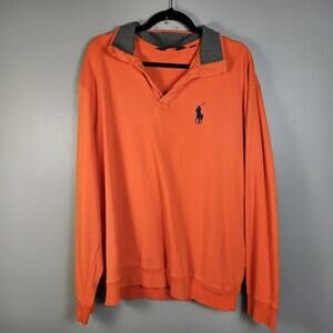 Ralph Lauren Polo Golf Pullover Shirt Orange Long Sleeve Men’s Size XL Big Pony